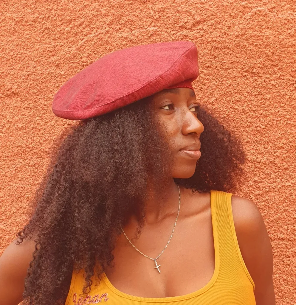 Béret en Pagne Tissé Main Bordeaux Uni "Fatou" – Alannaventine