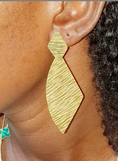 Boucles d'Oreilles Géométriques en Bronze Brossé "Zina" – Alannaventine