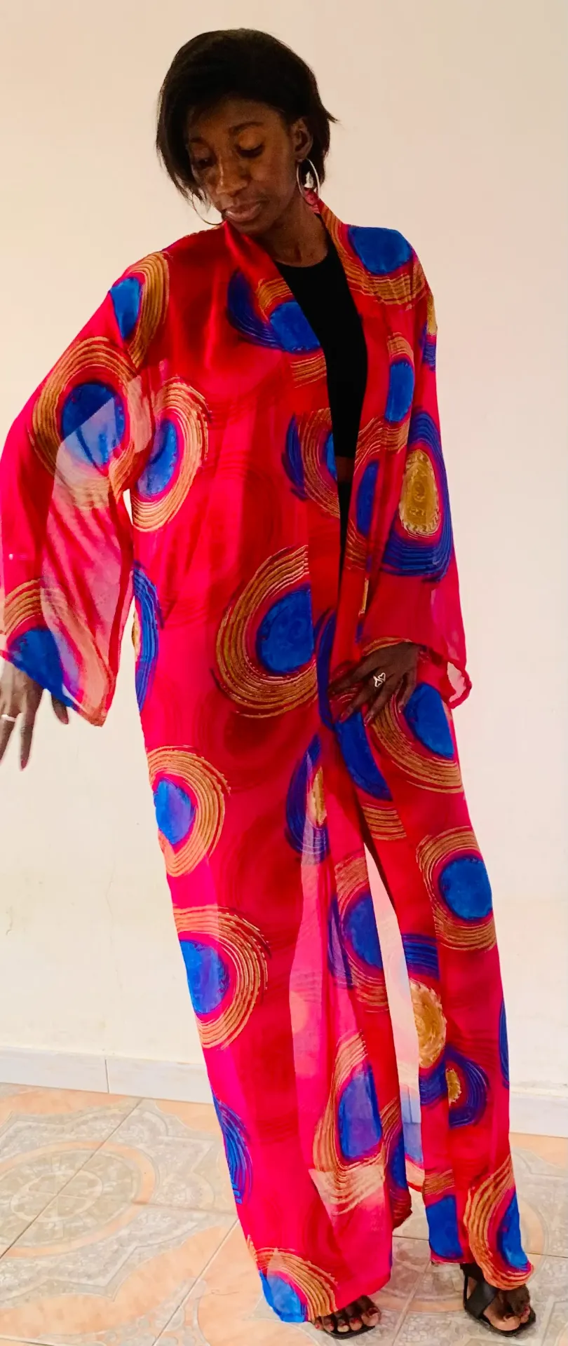 Kimono en Chiffon "Kenza" Chic & Décontracté – Taille Unique
