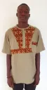 Tunique en Lin et Plastron Bogolan "Kati" – Taille L