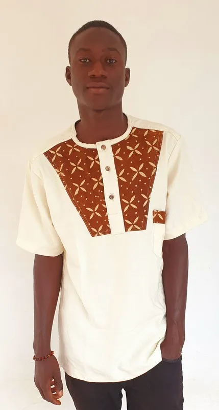 Tunique en Lin et Plastron Bogolan "Sego" – Taille M