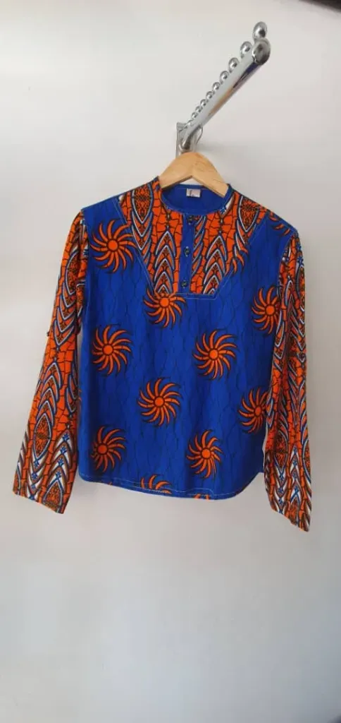 Chemise en wax patchwork