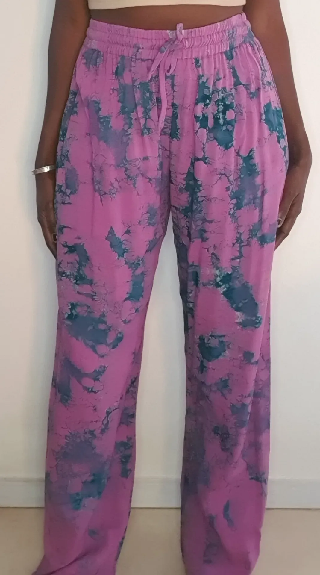 Pantalon voile rose